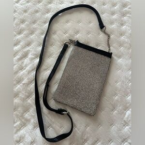Crossbody cell phone bag with rhinestones